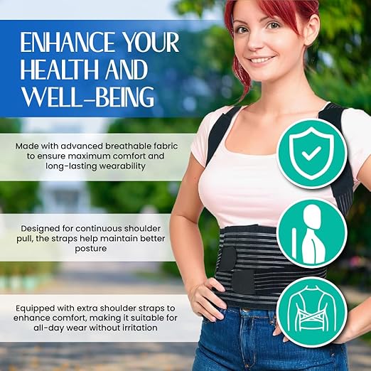 ORTONYX Back Brace Posture Corrector Clavicle and Shoulder Support for Men and Women, Upper Back Pain Relief - Scoliosis, Hunchback, Hump, Thoracic, Spine Corrector/8247