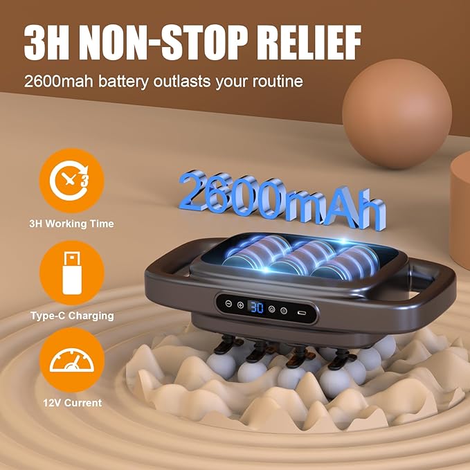 16 Head Massage Gun, 【2026 Upgrade】 12V Motor 60kg Deep Tissue Percussion Massager, 30 Intensity Levels & 3 Smart Modes Multi-Head Back Massager for Legs,Back,Arms,Waist Pain Relief