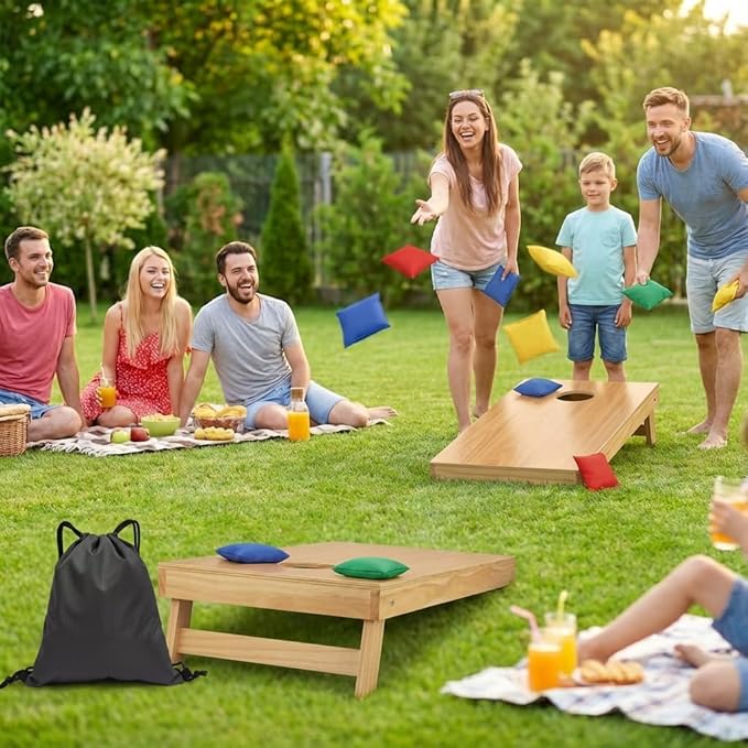 Sandbag Toss Set, Piece Standard Beanbag Set for Tossing Official Professional-Size and Weight Sandbags, Two-Tone All-Weather Sandbag Beanbag Set with Rainproof Carry Bag