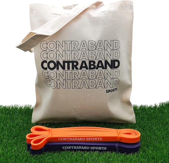 Contraband Sports 7419 41in Loop Elastic Resistance Bands, Weight Lifting Bands, Powerlifting Bands, Pullup Assistance Bands, and Yoga Stretch Bands - Perfect for Gym, Home, or Travel