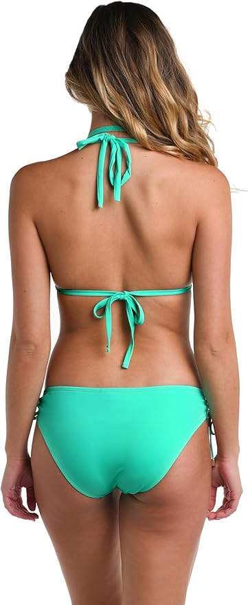 Island Goddess Rouched Halter Bikini Swimsuit Top