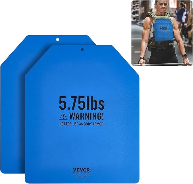 VEVOR Weight Vest Plates, 5.75/8.75/14.5/19.75 LB Pairs, Premium Steel Weighted plates, Additional Weight for Weight Vests, for Strength Training, Running, Fitness, Heavy Workouts