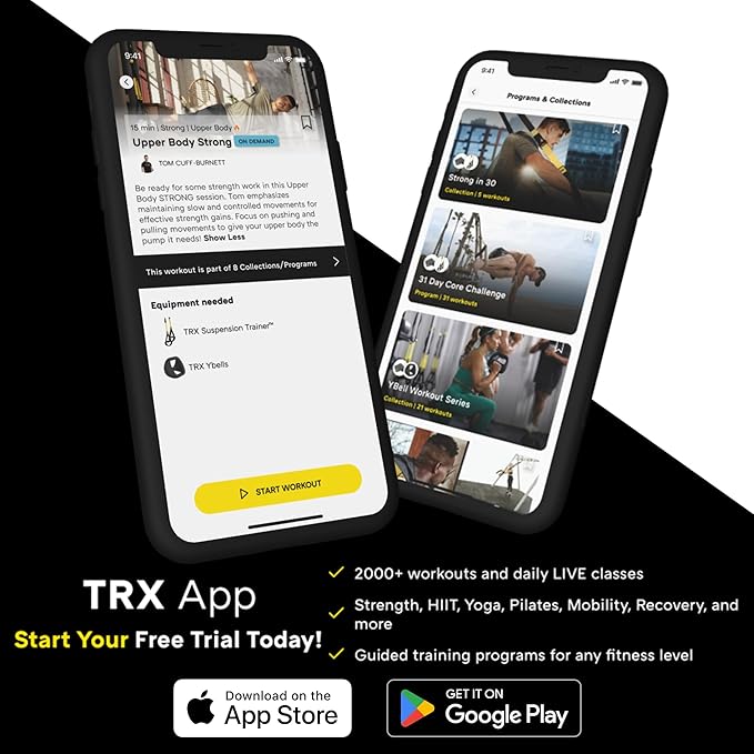 TRX All-In-One Home Gym System – Complete Suspension Training Kit for Strength Training, HIIT & Full-Body Workouts at Home or Outdoors, Includes Indoor & Outdoor Anchors
