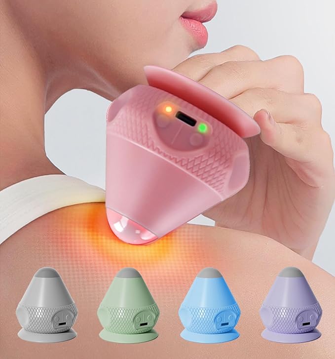 Heated Massage Ball, Deep Tissue Trigger Point Massager with Suction Base, 2 Heat Levels, 2 Vibration Modes, USB-C Rechargeable