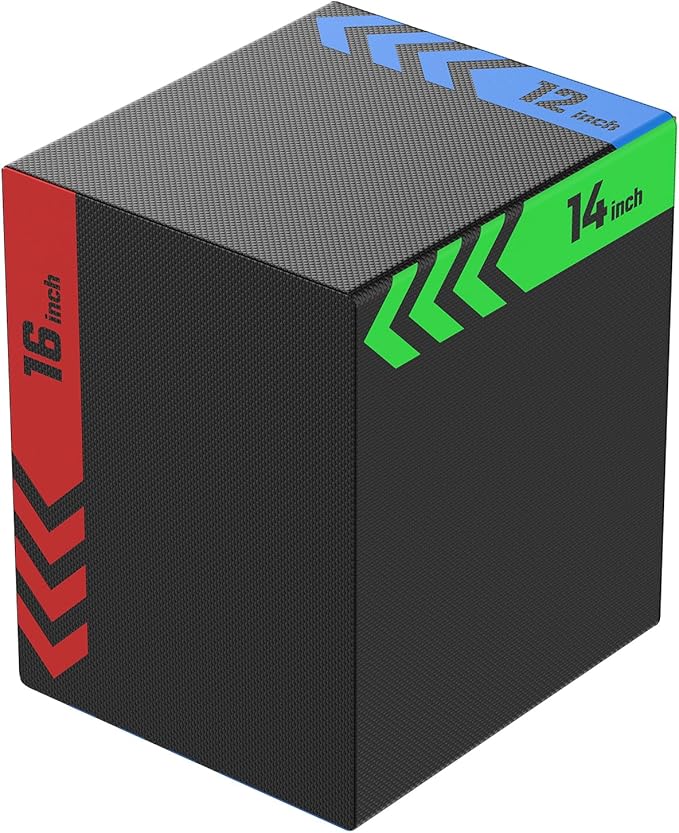 HANDBODE 3-in-1 Plyo Box – Plyometric Jump Box with Durable High-Density Foam Core and Non-Slip Surface for Box Jumps, Squats, and Home Gym Workouts
