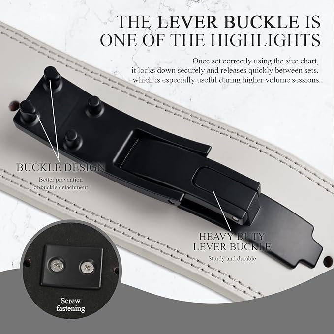 Weight Lifting Belt, 10mm Thick, 4-Inch Wide Heavy Duty Leather Lever Gym Belt, Ideal for Weightlifting, Squats, Deadlifts, Powerlifting, Cross Training and Weight Training