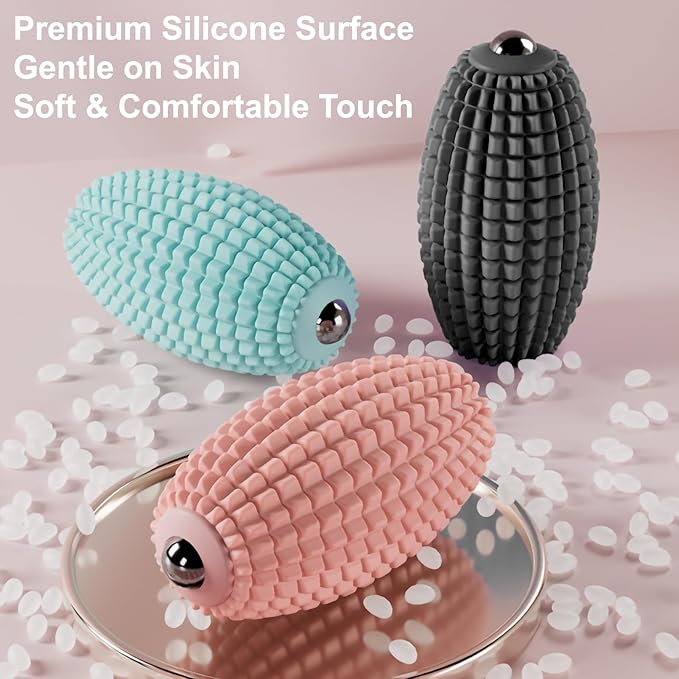 Vibrating Massage Ball for Full Body Relaxation, Silicone Trigger Point Massager Ball for Back, Neck, Foot, Muscle Recovery, Portable Rechargeable Massage Roller, 3 Vibration Modes (Black)