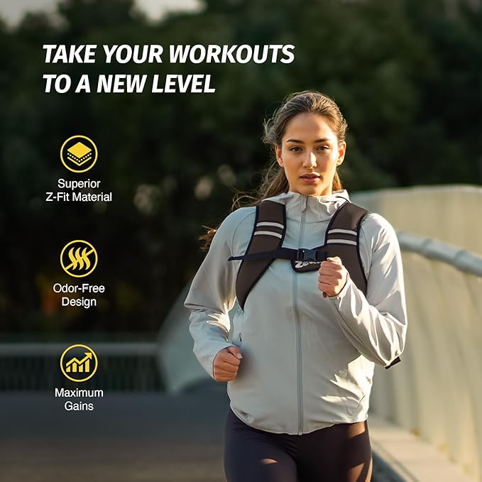 ZELUS Weighted Vest, Washable Z-Fit Soft Iron Weighted Vest for Women and Men, 5/10/15 lb Weight Vest with Reflective Strips & Adjustable Straps, Ultra Thin Weight Vest for Gym Strength Training