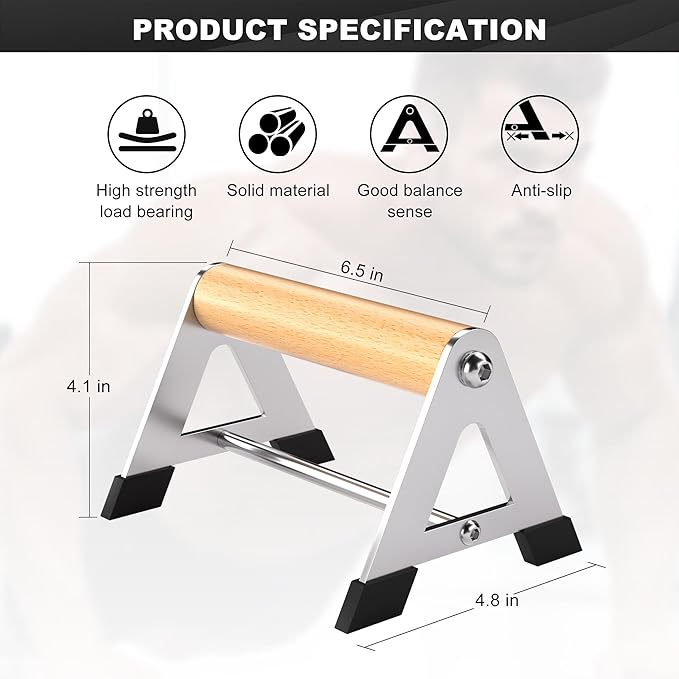 Push Up Bar - Heavy-Duty Stainless Steel Pushup Stands with Non-Slip Base, 500LB Capacity, Portable Home Gym Equipment for Strength Training & Floor Workouts