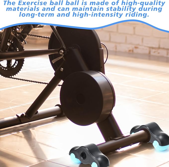 4 Pack Indoor Cycling Rocker Feet Adapters with 10 Blue Tennis Balls Stability Accessories for Smart Bike Trainer -enhanced Shock Absorption & Noise Reduction Kit for Home Workout Equipment