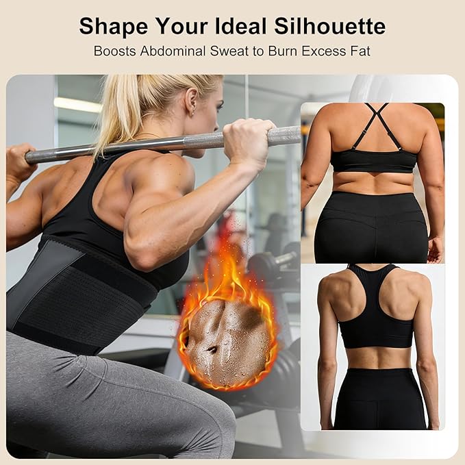 LKV Waist Trainer for Women, Waist Sweat Band, Slimming Waist Trimmer, Stomach Wrap, Body Shaper for Women