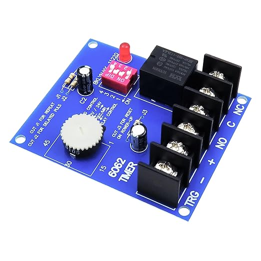 6062 Multi-Function Timer (Compatible with altronix 6062 Multi Function Timer), 12/24VDC Selectable, 1 Sec to 60 Min Adjustable Timing for Access Control and Timed Operations