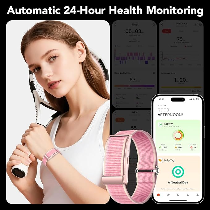 Health Activity Fitness Trackers for Women, 2026 Wearable Smart Bracelet, 120+ Sport Modes Smart Band, All-Day Continuous Heart Rate Blood Pressure Stress HRV Monitor, 24H Sleep Tracker with Free App