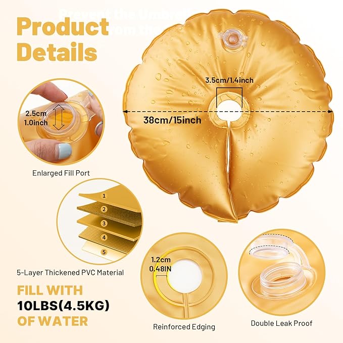 New 4 Pcs Balloon Arch Weights for Backdrop Stand - 50kg Pressure-Rated Weights for Arch Stand, 5-Layer Thickened Openable Water Weight Bag for Wedding Birthday Party Christmas New Year (Each 10 Lbs)