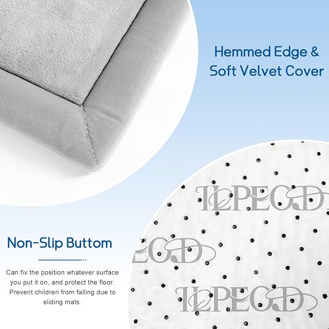 Baby Play Mat for Floor Nursery Rug Muscle Mat Area Rug Playroom Rug 59"x71" Playpen Mat Memory Foam 1.3" Thick Crawling Mat for Babies,Toddlers, Infants, Kids,A Light Gray