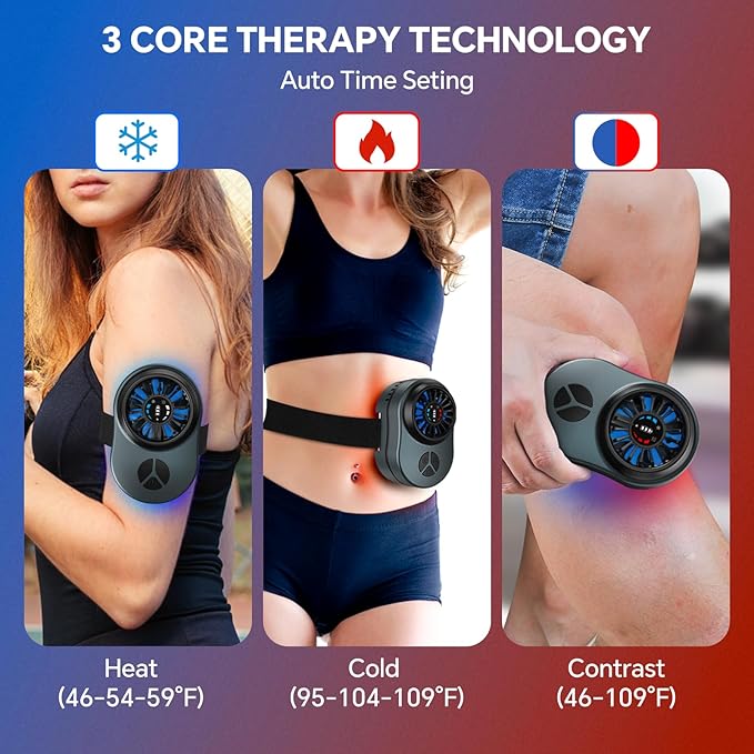 Portable Cold Therapy Machine, Handheld Heat and Cryotherapy Machine Ice Therapy System for Pain Relief Sport Muscle Recovery, Cold Compress Contrast Treatment for Knee Shoulder