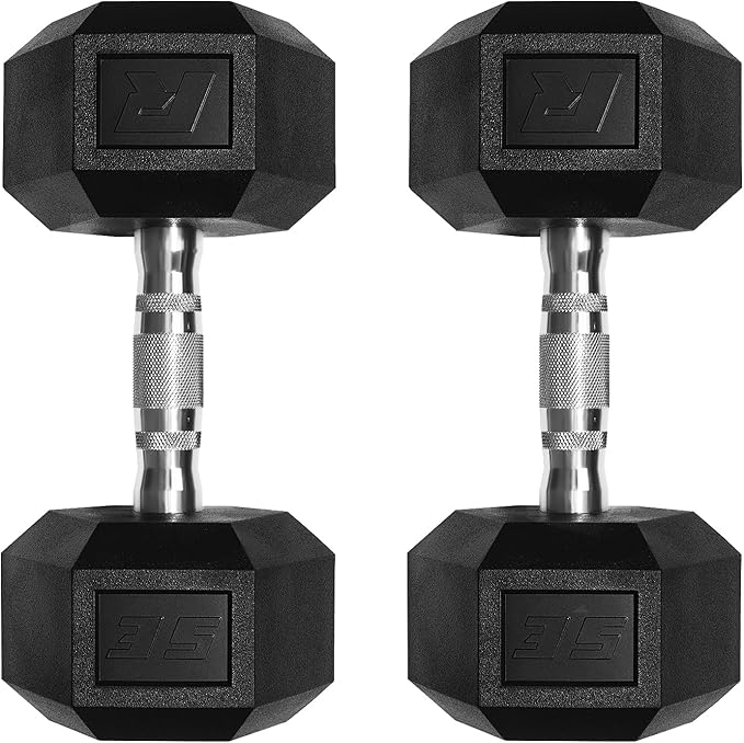 Ritfit 5-650 LBS PVC Encased Hex Dumbbell Sets with Optional Rack for Home Gym, Hand weight with Chrome Handle for Strength Training,Workouts