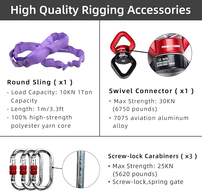 PRIOR FITNESS Aerial Lyra Hoop Set for Adults Suspension Professional Ring Fitness Stainless Steel Single Point Aerial Hoop Equipment Kit(Tube Dia:25mm and 32mm)