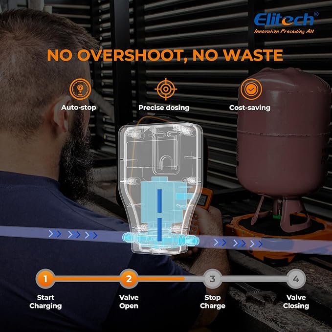 Elitech LMC-310A Wireless Refrigerant Scale HVAC Freon Weighing Scale 330lbs Remote Control with Auto Open/Stop Charging Valve