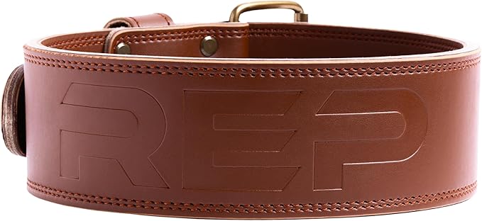 REP Leather Lined Weightlifting Belt, 10mm Powerlifting Support Belt for Squats, Deadlifts, Gym Training, IPF Compliant, Adjustable Buckle, Back Brace for Men and Women