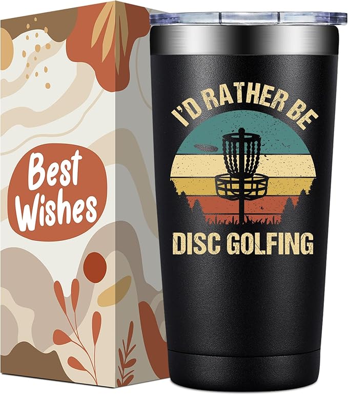 Disc Golf Gifts for Men - Christmas, Birthday Gifts for DiscGolf Player - I’d Rather Be Disc Golfing Tumbler Cup 20 oz