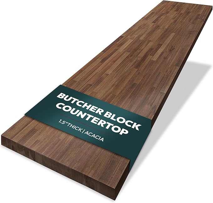 Howizz Walnut Butcher Block Countertop 72 x 25 x 1.5 Inches - Solid Wood Table Top for Island Kitchen Countertop, Desktop, Dining Table Top, Workbench Top