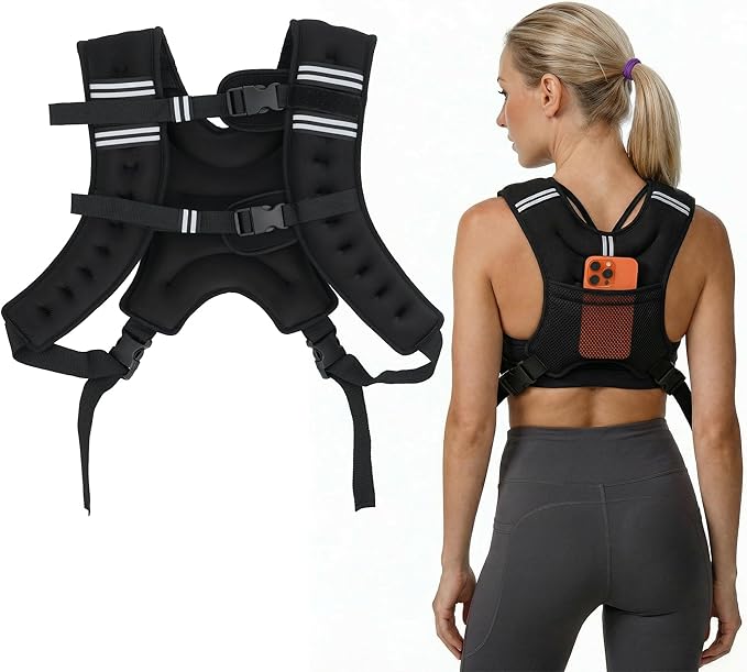 MIKOLO Weighted Vest, 8lb/12lb/16lb Weight Vest for Women & Men, Weight Vest with Reflective Stripe for Walking, Running, Strength Training & Workout(8lb)