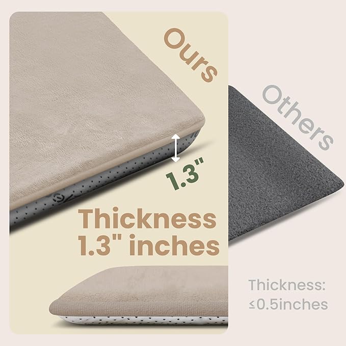 Baby Play Mat for Floor,Extra Large 59"×71" Playpen Mat for Tummy Time,Thicker Padded Elasti Foam Activity Mats,Water Repellent Ultra Soft Velvet,Non-Slip Backing Safe(Beige)