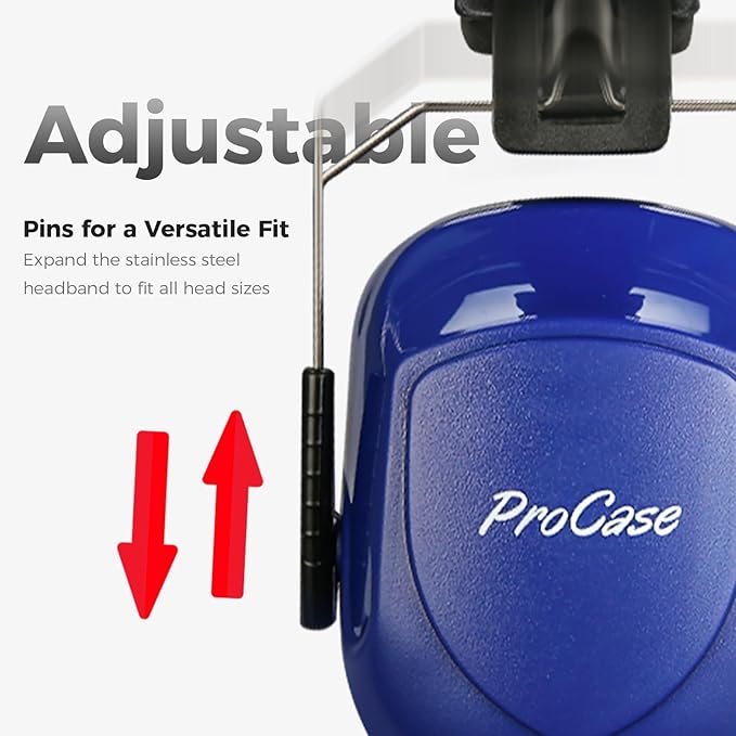 ProCase Noise Reduction Ear Muffs, Sound Proof Ear Protection, NRR 28dB Noise Cancelling Headphones for Adults Kids Autism, Hearing Protection for Mowing -2 Packs, Navy & Black