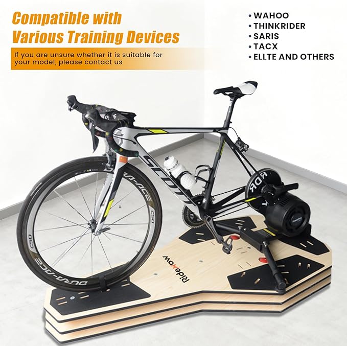 RideNow Bicycle Cycling Rocker Plate for Indoor Training, Bike Trainer Platform, Trains Core and Other Muscles, Adjustable Contact Points
