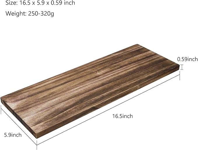 Multifunction Unfinished Wood, Wood for Crafts, Signs, Wall Decorations, Storage Shelves, 16.5" x 5.9" x 0.59", Set of 3, Carbonized Black, Blank Wood Signs for Front Door