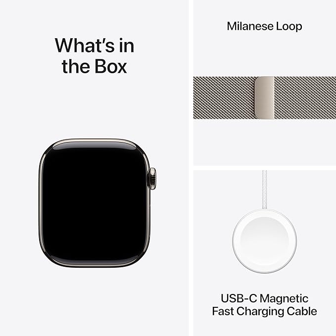 Apple Watch Series 11 [GPS + Cellular 42mm] Smartwatch with Natural Titanium Case with Natural Milanese Loop. Sleep Score, Fitness Tracker, Health Monitoring, Always-On Display, Water Resistant