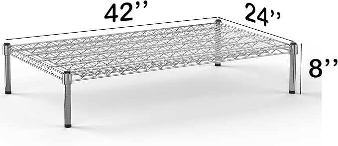24''W x 42''L x 8''H Chrome Plated Wire Dunnage Rack | Off The Floor Storage