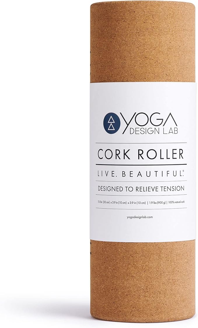 Yoga Design LAB | The Cork Roller | Release Tight Muscles, Improve Circulation, Decrease Soreness, Massages Tissue | Ideal for All Areas of the Body arms, Legs, Back | Travel Friendly (Mandala Tonal)