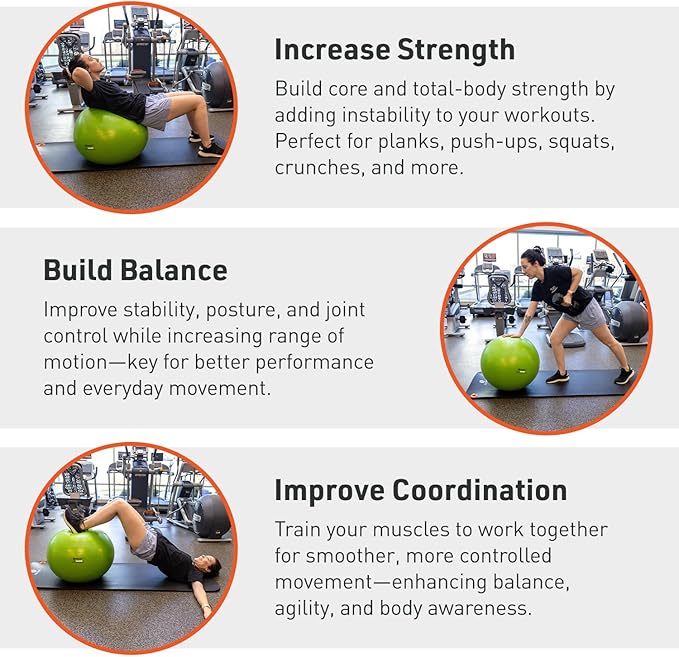 Body Sport Slow Release Pregnancy Exercise Ball with Pump for Home & Gym - Exercise Equipment for Yoga, Pilates, Stability, Pregnancy, and Core Training