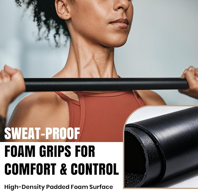 LIONSCOOL Workout Weighted Bar,Padded Exercise Weight Bar, Solid Steel Stretching weighted bar set for Body Sculpting, Physical Therapy,Body Toning