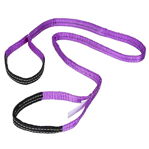 Lift Sling Straps,1" x 4' 2-Ply Heavy Duty Flat Eye Lift Sling,Twist Eye Polyester Lifting Sling Straps Nylon Tree Saver Recovery Strap Web Slings Rigging Moving Tow Hoisting Gear Strap