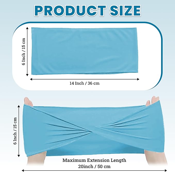 MDS Pack of 50 Spandex Chair Sashes Bows Elastic Stretch Dining Chair Bands Ties Without Slider Buckle Universal fits for Wedding Baby Shower Birthday Party Banquet Event Decoration - Blue