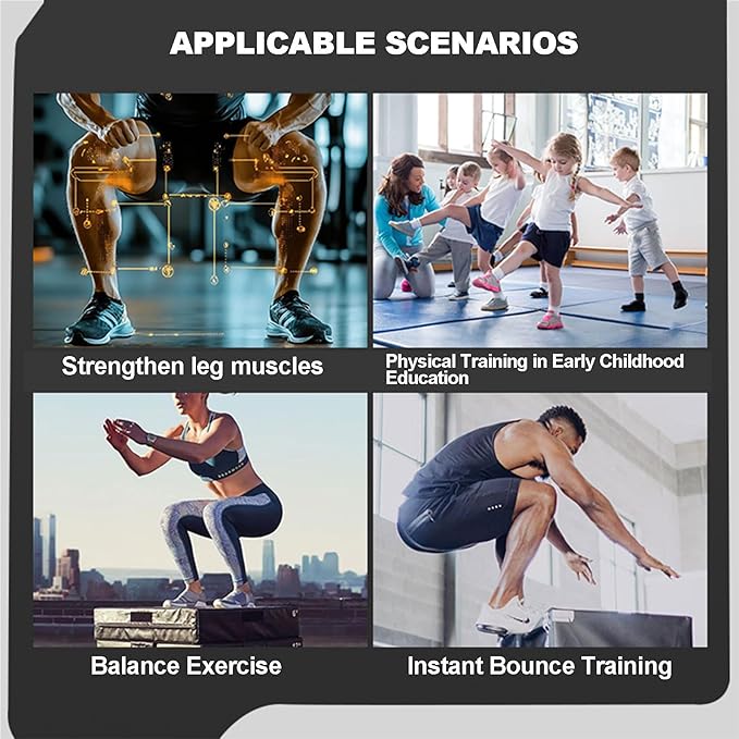 4-in-1 Plyometric Jump Box Set, Height-Adjustable Soft Foam Plyo Boxes for Stackable Home Gym & Commercial Training | Non-Slip Exercise Equipment for Kids & Adults(Size:75 * 55 * 45cm)