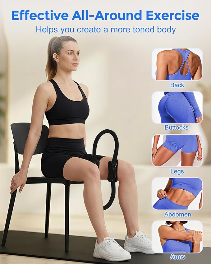 Home Pilates Essentials Kit for Women, Magic Circle Pilates Equipment Ring and Ball Set, Resistance Bands Workout Guide Video for 28 Day Pilates Challenge Starter Kit for Beginners