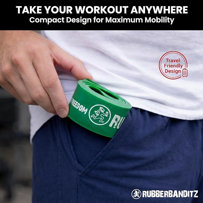 Rubberbanditz Extra Thick Booty Bands - for Glutes and Legs Workouts - Includes eGuide for Women - Mini Loop Exercise Band Engages HIPS, Thighs, Butt, and Abs - 5 Mini Resistance Band Sizes 5-100 lbs