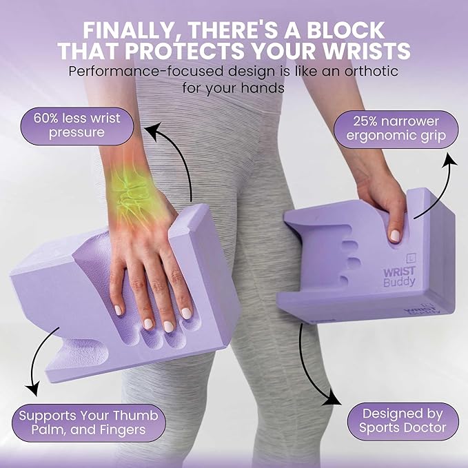 WRISTBuddy® Yoga Blocks 2-Pack (Left + Right) — Ergonomic, Hand-Shaped EVA Blocks for Wrist Relief & Better Grip | Doctor-Designed Support for Yoga, Pilates, Handstands, Push-Ups & Rehab