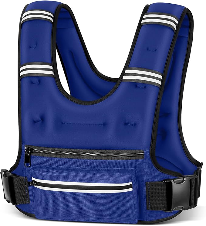 Weighted Vests for Women Men, 8 12 16 20 lb Weighted Vest with Storage Pockets, Rucking Vest with Reflective Stripe, Adjustable Straps Weight Vest for Running, Walking, Workout, Training