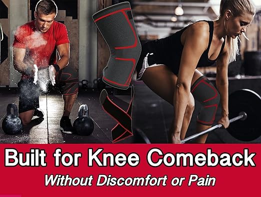 ATHLEDICT Knee Brace Compression Sleeve with Strap for Best Support & Pain Relief for Meniscus Tear, Arthritis, Running, Basketball, MCL, Jogging and Recovery for Men & Women (Black, Medium)