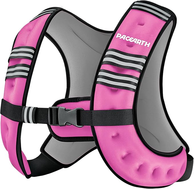 PACEARTH Weighted Vest,6lb/8lb/10lb/12lb/16lb/20lb/25lb/30lb Weight Vest with Reflective Stripe, Body Weight Vests for Women, Men, Weight Loss Workout, Strength Training, Running, Walking, Jogging