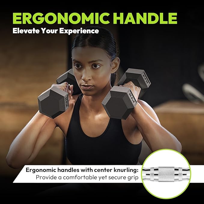 Hex Dumbbell Set, 2.5-65 lb Rubber Encased Exercise & Fitness Dumbbells, Weights Dumbbells Set of 2, Hand Weight for Strength Training