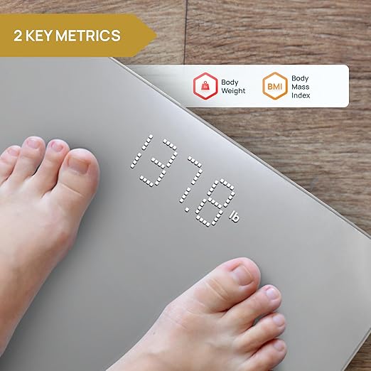 INEVIFIT Smart Bathroom Scale, Highly Accurate Bluetooth Digital Bathroom Body Weight Scale, Precisely Measures Weight & BMI for Unlimited Users