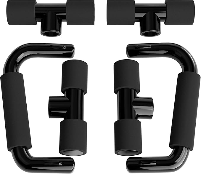READAEER Push Up Bars Gym Exercise Equipment Fitness 1 Pair Pushup Handles with Cushioned Foam Grip and Non-Slip Sturdy Structure Push Up Bars for Men & Women