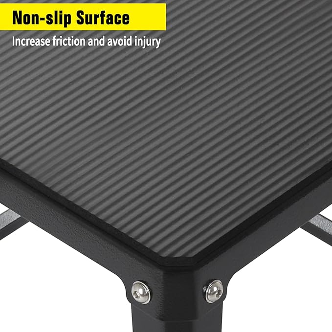 Steel Plyometric Jump Box, 18 Inch High Anti-Slip Plyo Box for Home Gym Conditioning and Strength Training