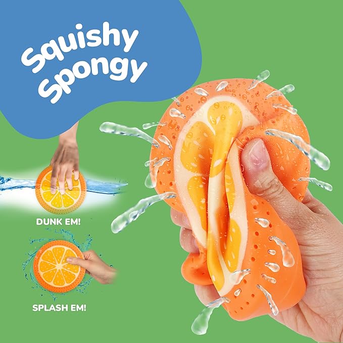 ArtCreativity Fruit Water Splash Toys - Set of 3 - Spongy Bath Toys for Kids - Vibrant Colors with 3 Different Fruit Designs - Bathtub Toys for Fun in The Tub - Kids Pool Toys and Pool Accessories